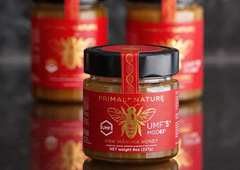 Premium Manuka honey jar on the table